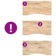 Плот на бюро 100x60x2,5 cm необработен масивен дъб правоъгълна