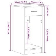 Стойка за компютърна кула с чекмедже бетонно сив 35x45x77 см
