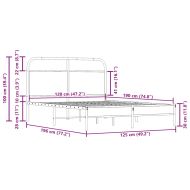 Рамка за легло без матрак 120x190 см опушен дъб инженерно дърво