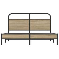 Рамка за легло без матрак 150x200 см опушен дъб инженерно дърво