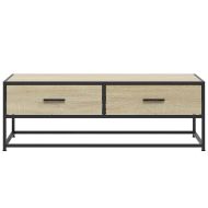 Кафе маса, дъб сонома, 100x50x35 см, инженерно дърво и метал