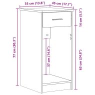 Стойка за компютърна кула с чекмедже дъб сонома 35x45x77 см