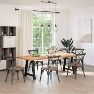 Крака за трапезна маса, А-образни, 2 бр., черни, 80 x (72-73) см, стомана