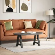 Крака за масичка за кафе, А-образни, 2 бр., черни, 38 x (42-43) см, стомана