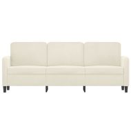 3-местен диван, кремав, 180 см, кадифе