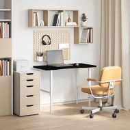 Плот за бюро, тъмнокафяв, 100x50x2,5 см, дъб масив, правоъгълна