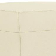 Комплект дивани от 3 части с възглавници кремав изкуствена кожа