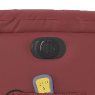 Електрически масажен накланящ стол виненочервен изкуствена кожа