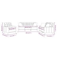 Комплект дивани от 3 части с възглавници кремав изкуствена кожа