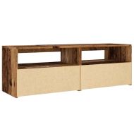 ТВ шкаф с LED осветление, 120x35x40 см, инженерно дърво
