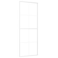 Плъзгаща се врата, ESG стъкло и алуминий, 76x205 см, бяла