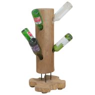 Стойка за вино за 8 бутилки, 40x30x80 см, тиково дърво масив