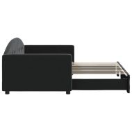 Канапе с изтеглящо разтегателно легло черно 90x190 см кадифе