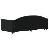 Канапе с изтеглящо разтегателно легло черно 90x190 см кадифе