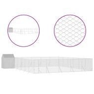 Външна клетка за куче с покрив сребриста 12x12x2,5 м стомана