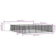 Външна клетка за куче с покрив сребриста 12x12x2,5 м стомана