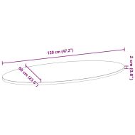 Плот за маса, светлокафяв, 120x60x2 см, дъб масив, овална