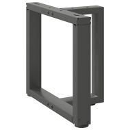 Крака за масичка за кафе, Т-образни, 2 бр., антрацит, 50x25x(42-43) см, стомана