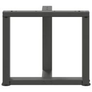 Крака за масичка за кафе, Т-образни, 2 бр., антрацит, 50x25x(42-43) см, стомана
