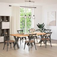 Крака за трапезна маса, X-образни, 3 бр., антрацит, 70x(72-73) см, стомана