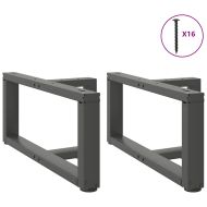 Крака за масичка за кафе, Т-образни, 2 бр., антрацит, 70x25x(30-31) см, стомана