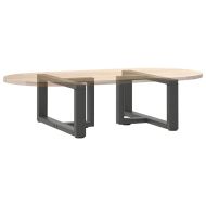 Крака за масичка за кафе, Т-образни, 2 бр., антрацит, 70x25x(30-31) см, стомана