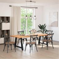 Крака за трапезарна маса, А-образни, 2 бр., черни, 100 x (72-73) см, стомана