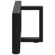 Крака за масичка за кафе, Т-образни, 2 бр., черни, 70x25x(30-31) см, стомана