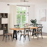 Крака за трапезарна маса, А-образни, 2 бр., черни, 50 x (72-73) см, стомана