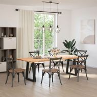 Крака за трапезна маса, V-образни, 2 бр., черни, 60 x (72-73,3) см, стомана