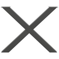 Крака за трапезна маса, X-образни, 3 бр., антрацит, 90x(72-73) см, стомана