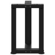 Крака за масичка за кафе, Т-образни, 2 бр., черни, 38x25x(42-43) см, стомана