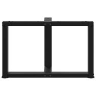 Крака за масичка за кафе, Т-образни, 2 бр., черни, 60x25x(42-43) см, стомана