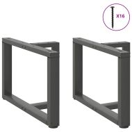 Крака за масичка за кафе, Т-образни, 2 бр., антрацит, 60x25x(42-43) см, стомана