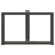 Крака за масичка за кафе, Т-образни, 2 бр., антрацит, 60x25x(42-43) см, стомана