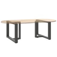 Крака за масичка за кафе, Т-образни, 2 бр., антрацит, 60x25x(42-43) см, стомана