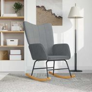 Люлеещ се стол, светлосив, текстил