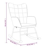 Люлеещ се стол с табуретка, светлосив, плат