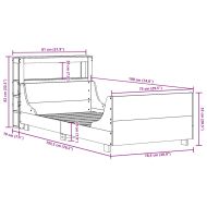 Рамка за легло без матрак, 75x190 см, масивна чамова дървесина