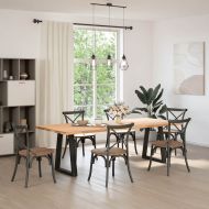 Крака за трапезна маса, V-образни, 2 бр., черни, 50x(72-73,3) см, стомана