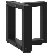 Крака за масичка за кафе, Т-образни, 2 бр., черни, 30x25x(30-31) см, стомана