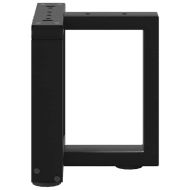 Крака за масичка за кафе, Т-образни, 2 бр., черни, 30x25x(30-31) см, стомана