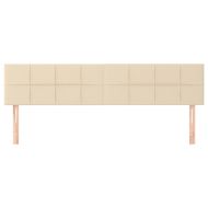 Горни табли за легло, 2 бр, кремави, 90x5x78/88 см, плат