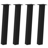 Крака за конзолна маса, 4 бр., черни, 72 см, стомана