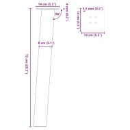 Крака за конзолна маса, 4 бр., черни, 72 см, стомана