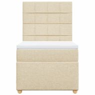 Боксспринг легло с матрак, кремава, 90x190 см, плат