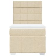 Боксспринг легло с матрак, кремава, 80x200 см, плат