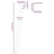 Крака за конзолна маса, 4 бр., черни, 72 см, стомана
