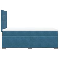 Боксспринг легло с матрак, синьо, 90x200 см, кадифе