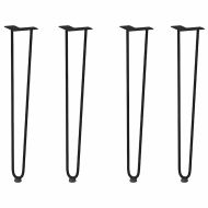 крака тип „фиби“ за конзолни маси, 4 бр., черни, 72 см, масивна стомана